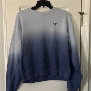 Champion Women's Gradient Blue Crew Neck Sweater